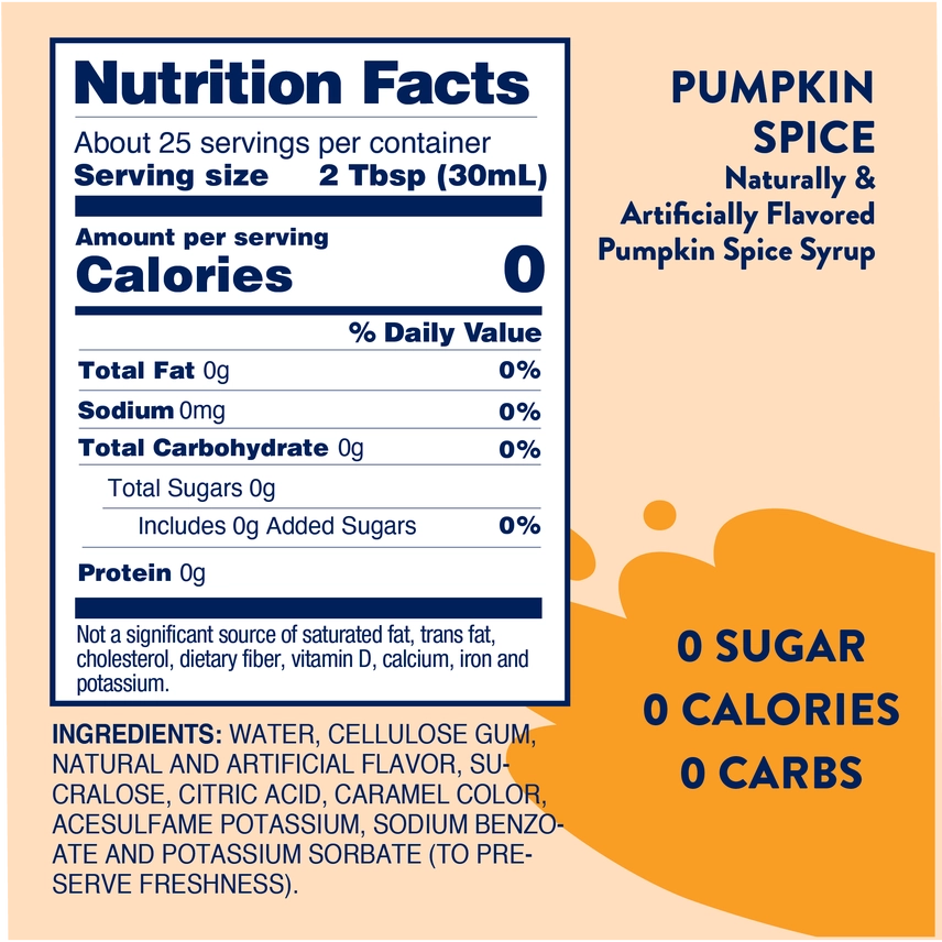 Jordan's Sugar Free Pumpkin Spice Skinny Syrup