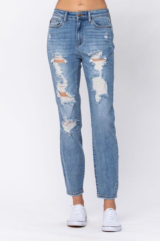 Judy Blue Boyfriend Destroyed Jeans