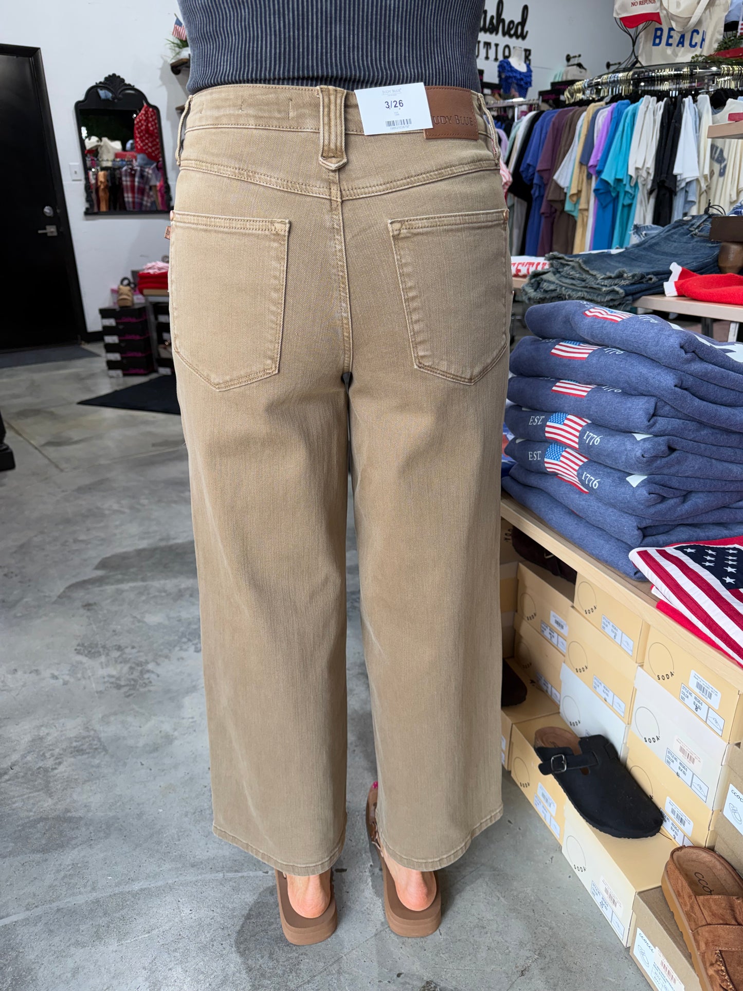 Judy Blue HW Ankle Wide w/ Vintage Front Yoke Denim Jeans