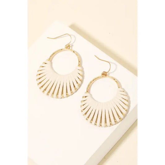 Leather Wrap Crescent Hoop Dangle Earrings