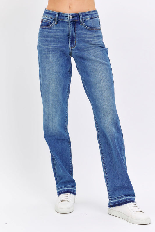 Judy Blue Mid Rise Release Hem Dad Jeans