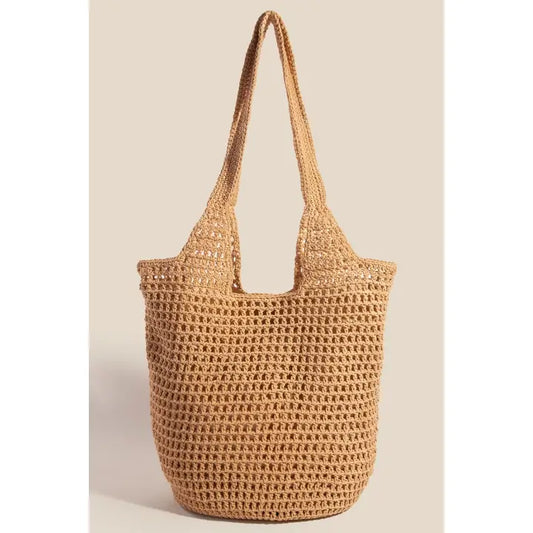 Braided Mesh Hobo Shoulder Tote Bag
