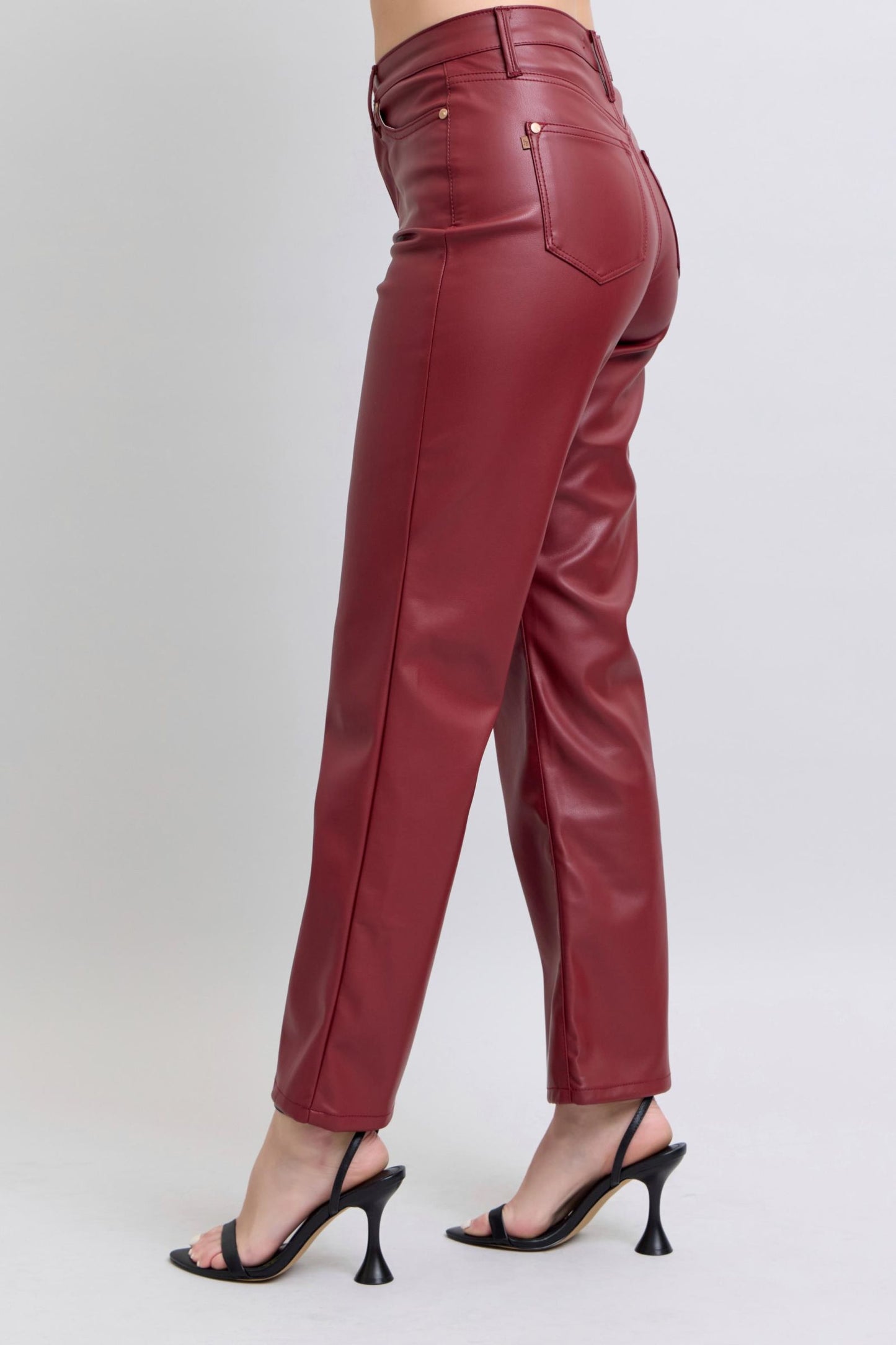 Judy Blue High Waist Faux Leather Straight