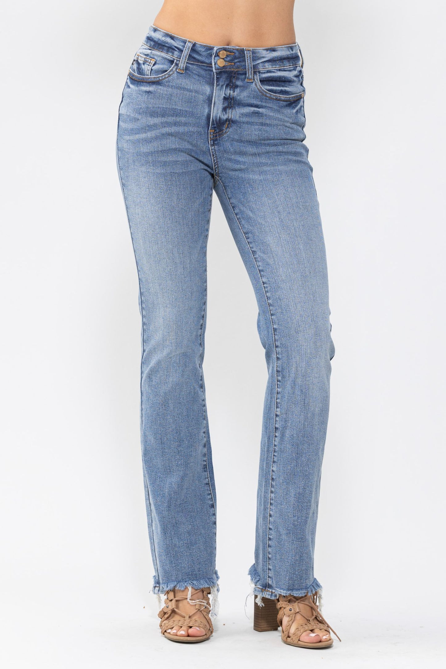 Judy Blue High Waist Double Button Bootcut Jeans