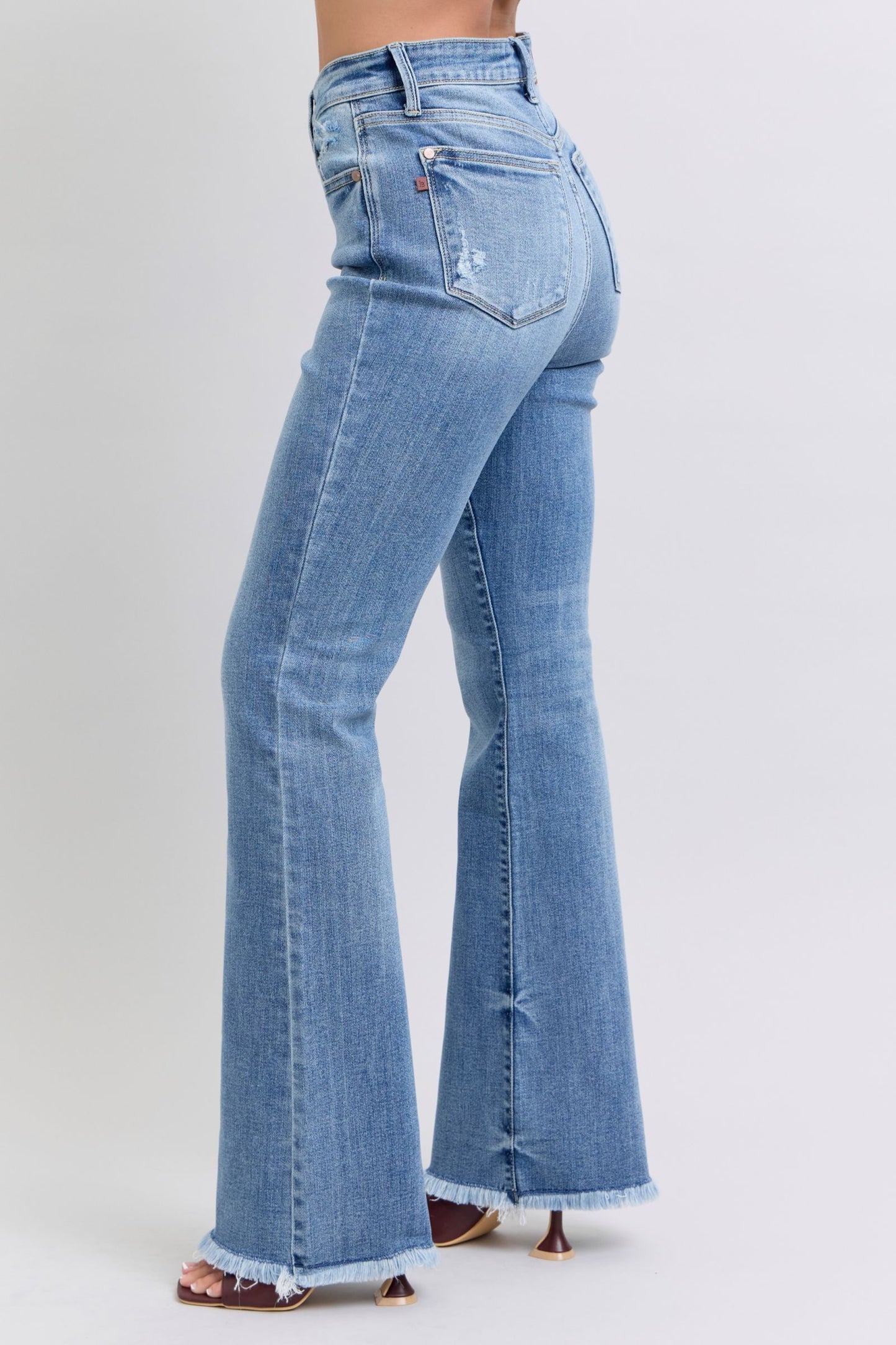 Judy Blue High Waist Frayed Bootcut Jeans