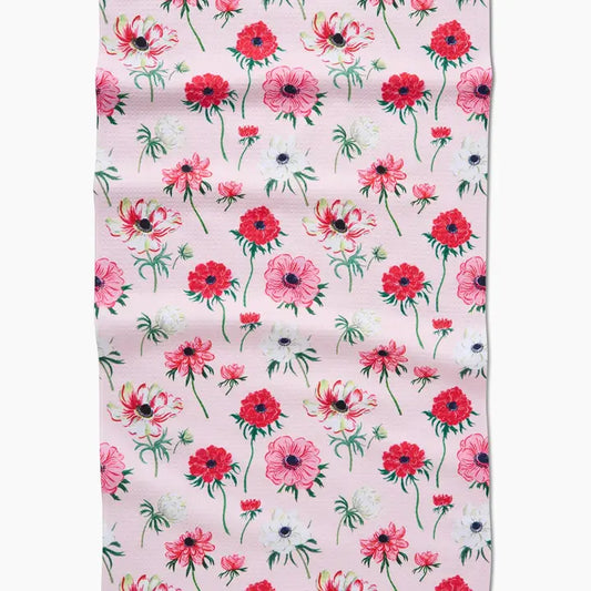 Geometry - Anemone Garden Flowers Tea Towel