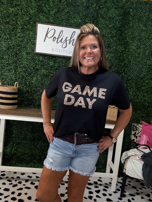 Game Day Leopard Skin Graphic Tee