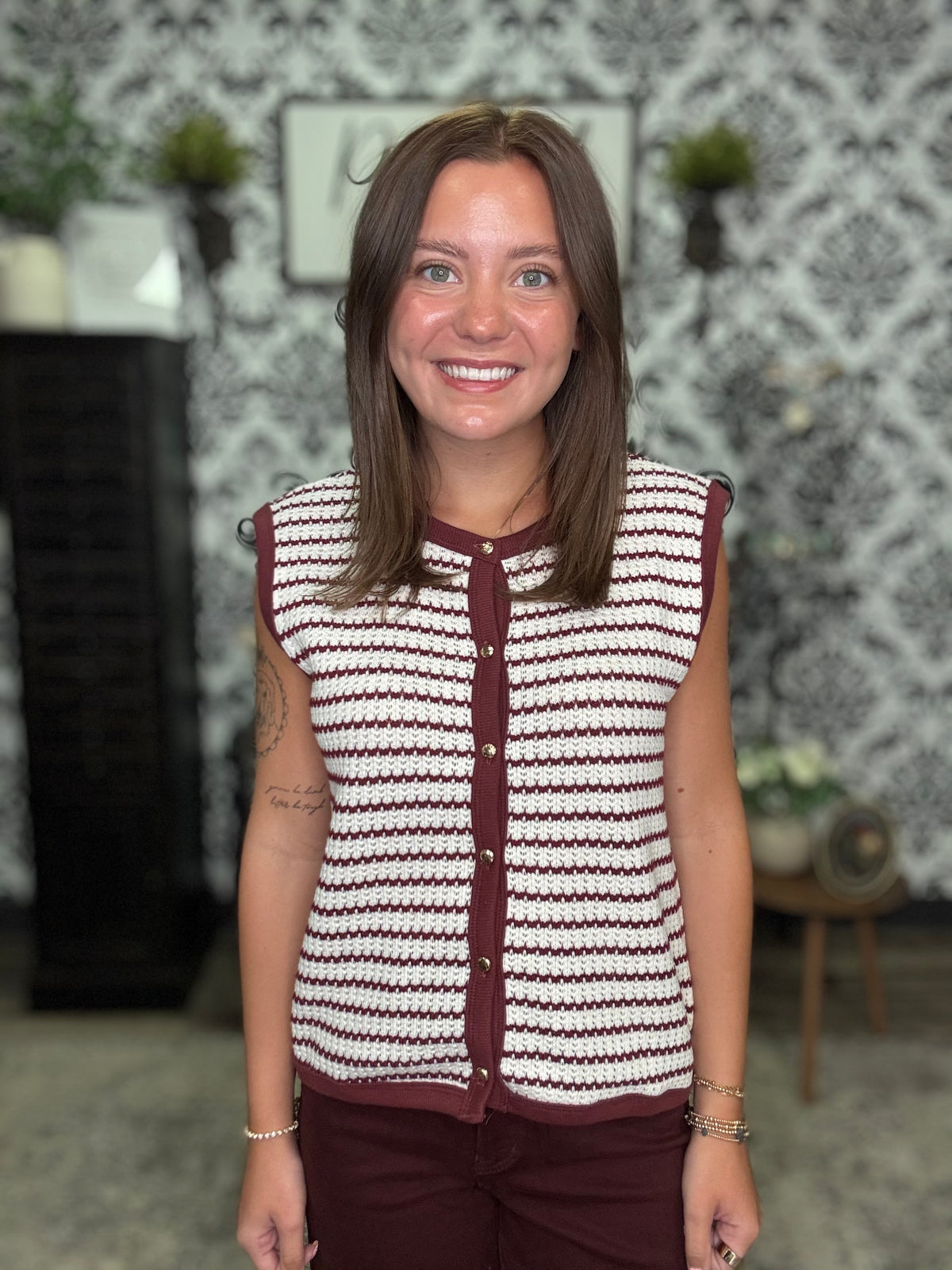 The Breezy Stripe Knit Top