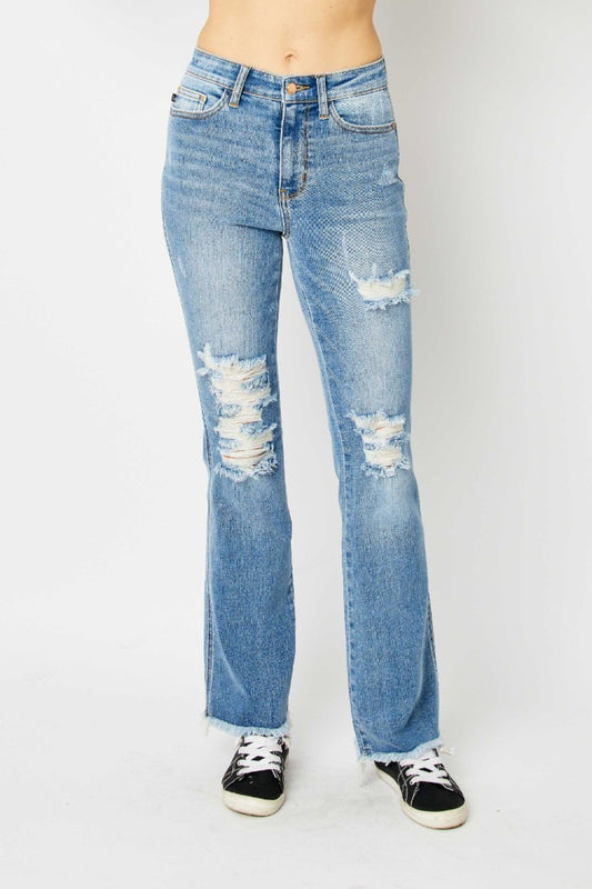 Judy Blue High Waist Destroy Frey Hem Bootcut