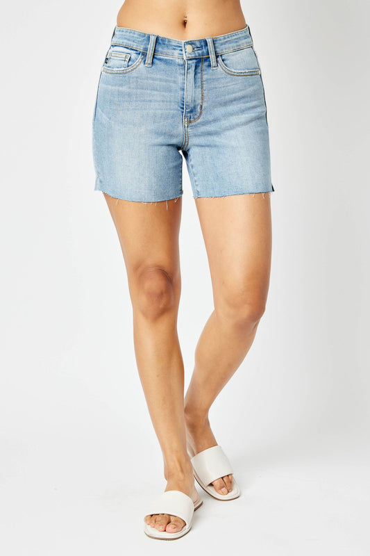 Judy Blue Mid-Rise Cut Off Denim Shorts