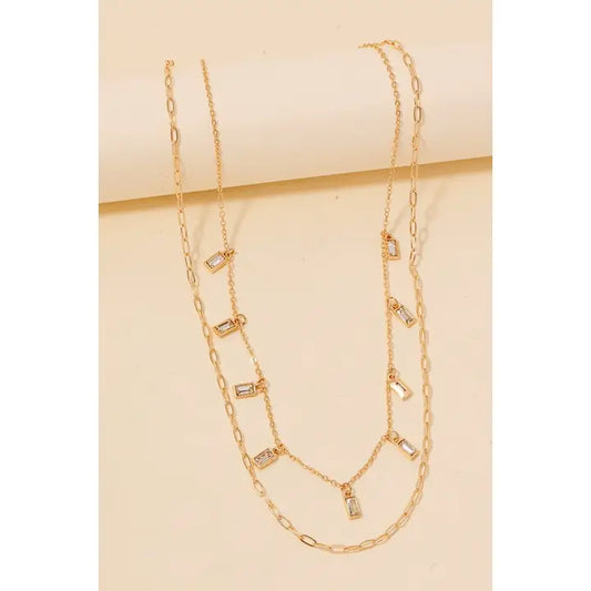 Glass Charms Layered Necklace