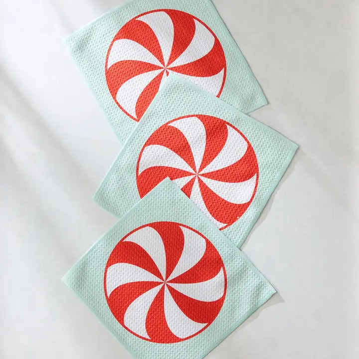 Geometry - Peppermint Swirl Dishcloth Set