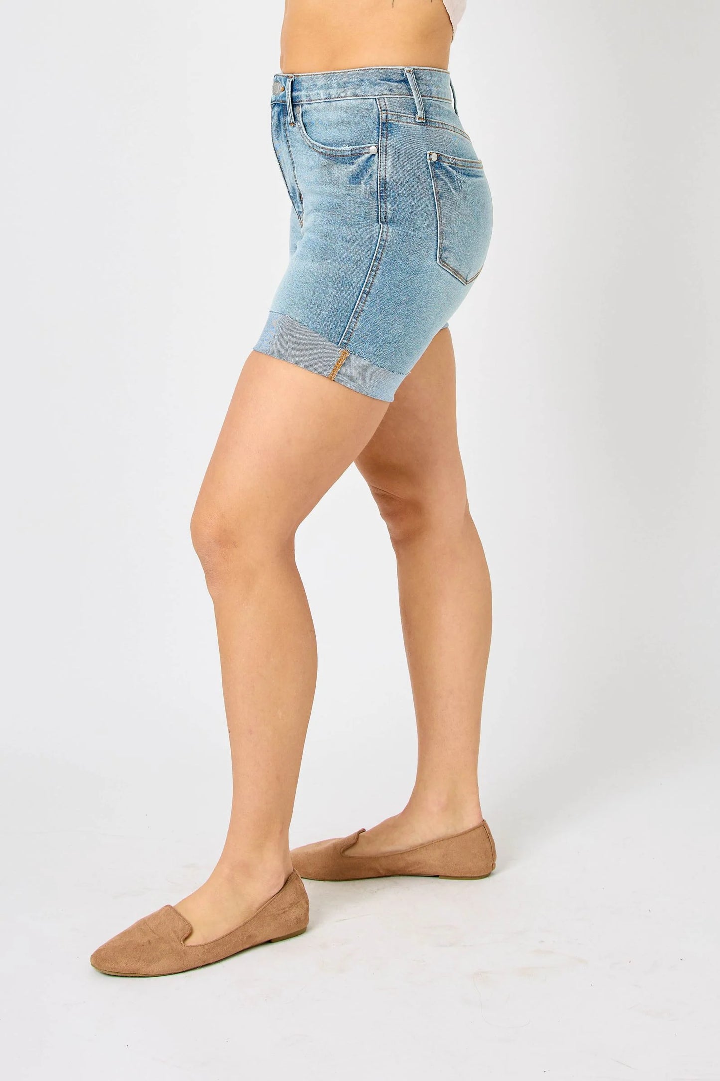 Judy Blue High Waist Tummy Control Cool Denim Shorts