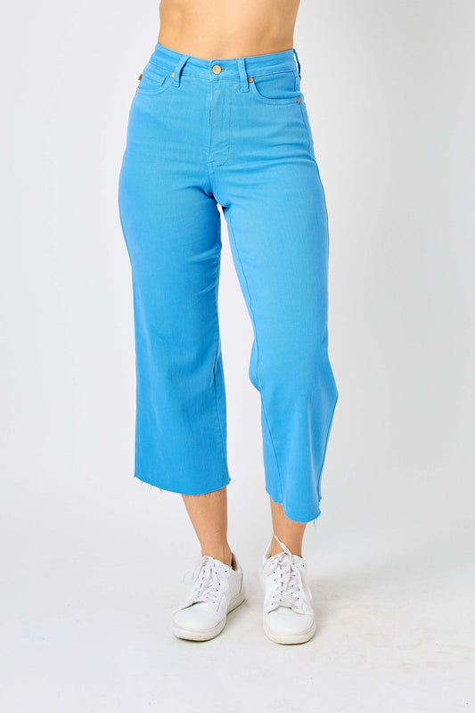 Judy Blue Sky Blue HW Tummy Control Cropped Denim Jeans