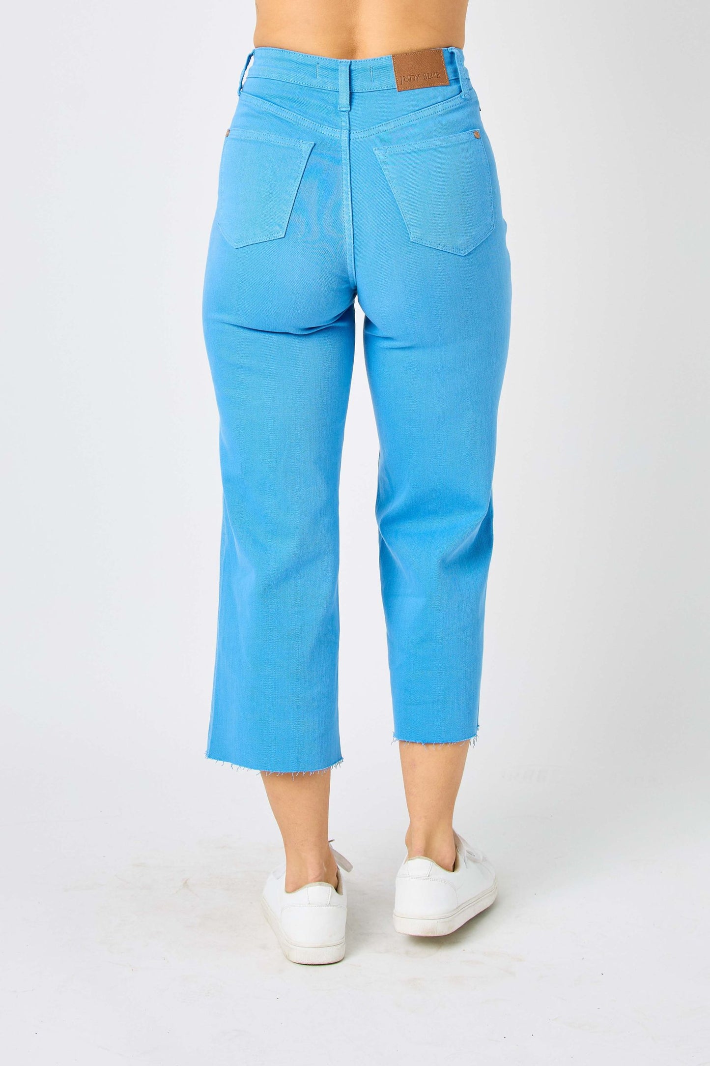 Judy Blue Sky Blue HW Tummy Control Cropped Denim Jeans