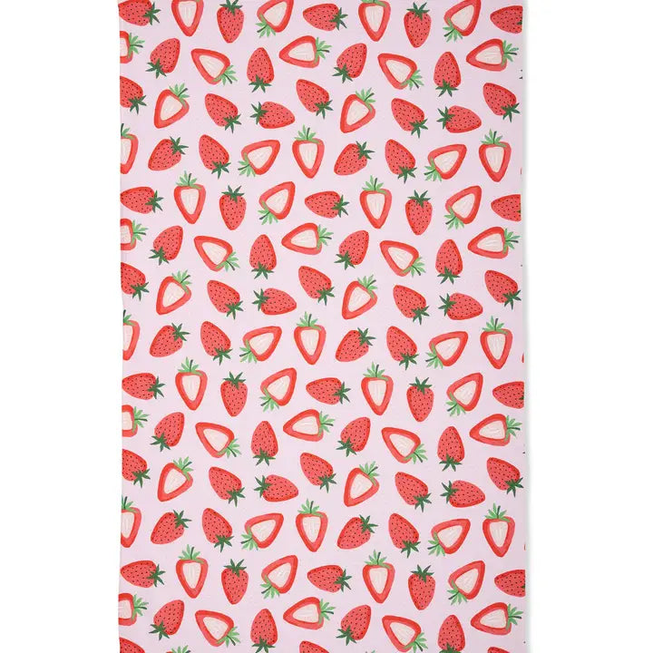 Geometry - Sweet Strawberry Tea Towel