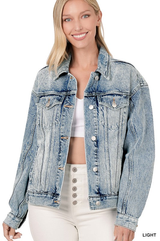 Light Washed Denim Jacket Polished Boutique