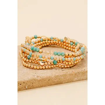 Beaded Heart Charm Bracelet