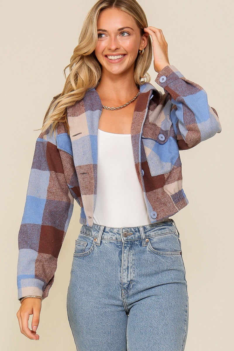 The Hailey Plaid Cropped Jacket