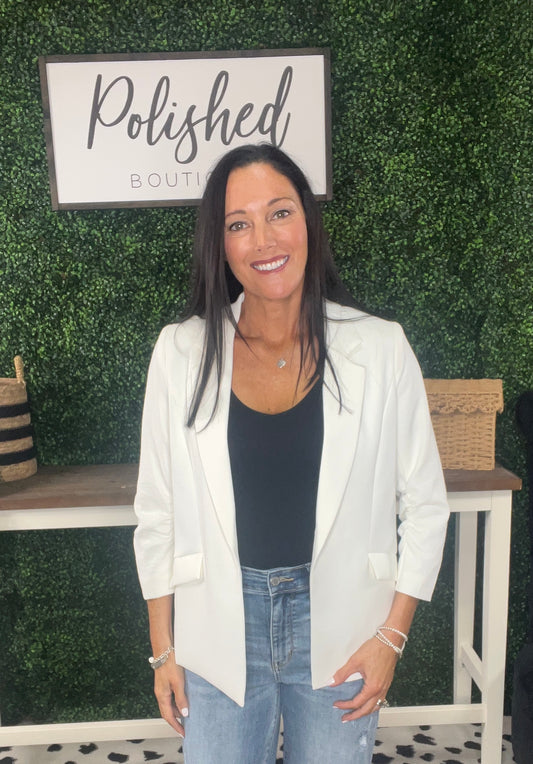 All Eyes On You Blazer Off White