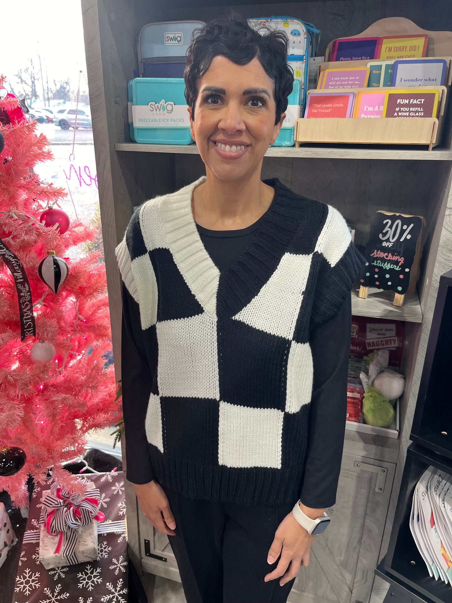 Checkered Sweater Vest