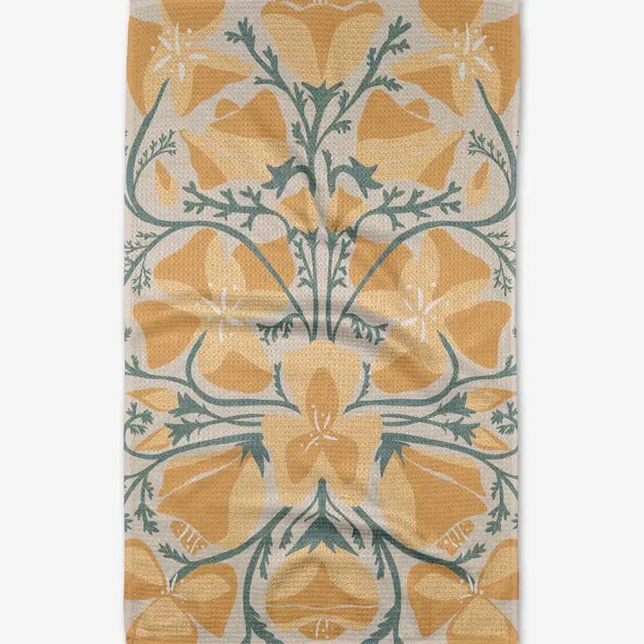 Geometry - Golden Poppy Tea Towel