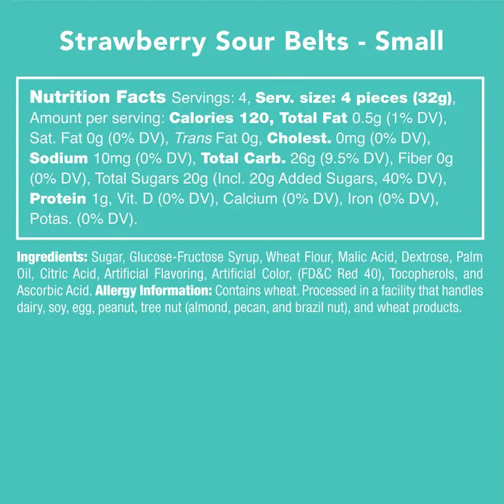 Candy Club Strawberry Sour Belts Candies
