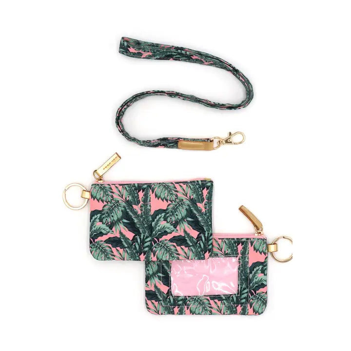 Tropical Leaves Wallet Lanyard