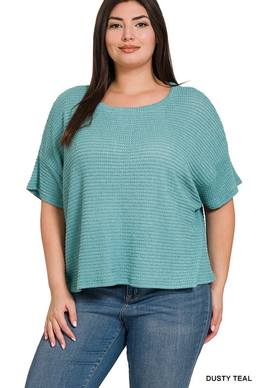 The Shelby Short Sleeve Curvy Sweater