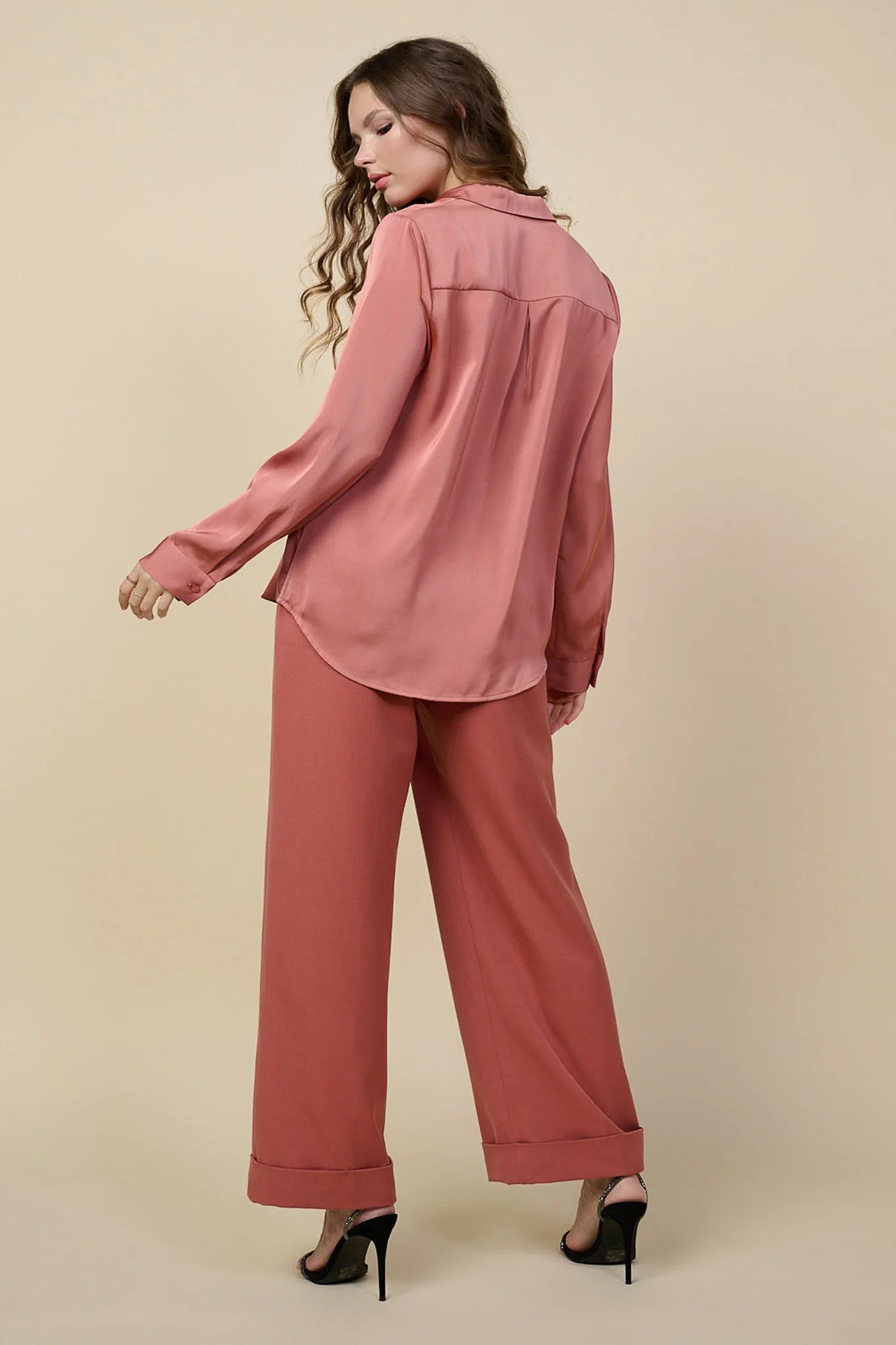 Satin Button Down Shirt