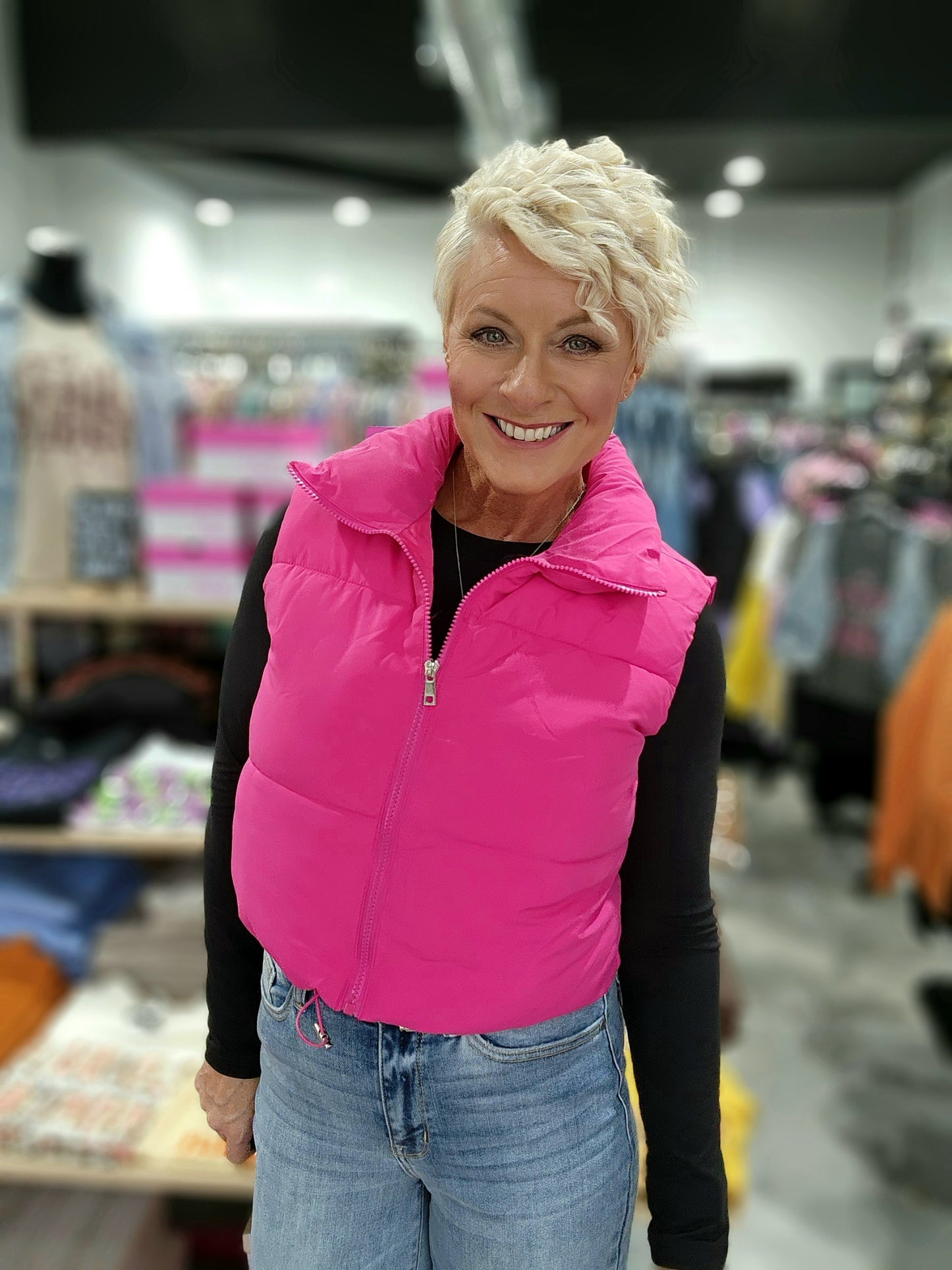 Zenana Puffer Cropped Vest