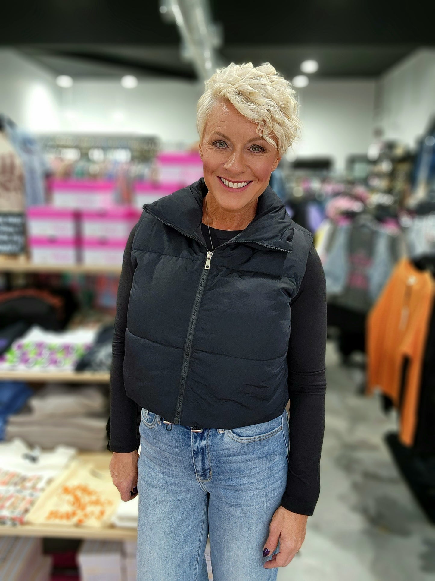 Zenana Puffer Cropped Vest