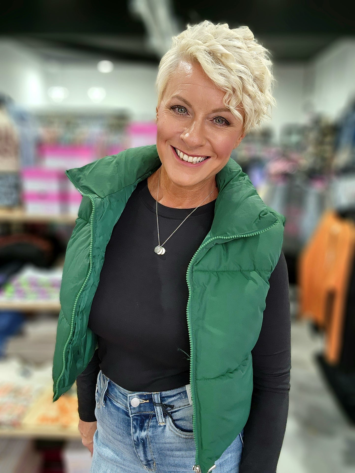 Zenana Puffer Cropped Vest