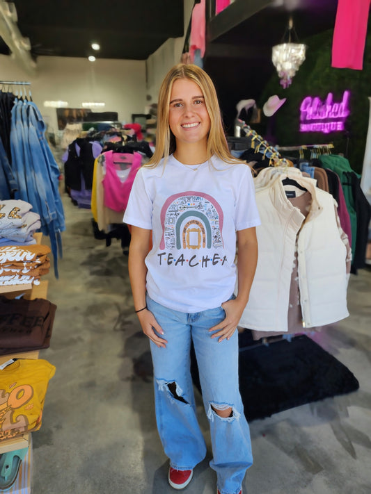 T*E*A*C*H*E*R Rainbow Tee