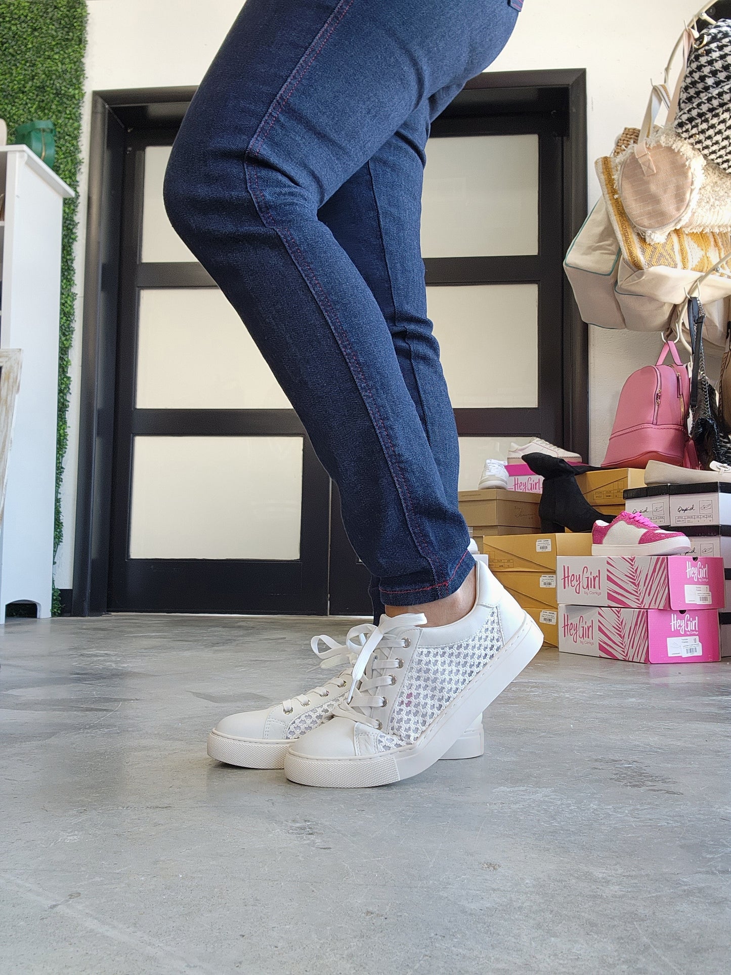 Corky's White Keep Scrolling Shoes