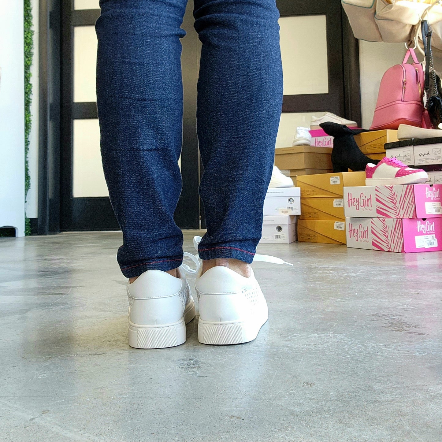 Corky's White Keep Scrolling Shoes