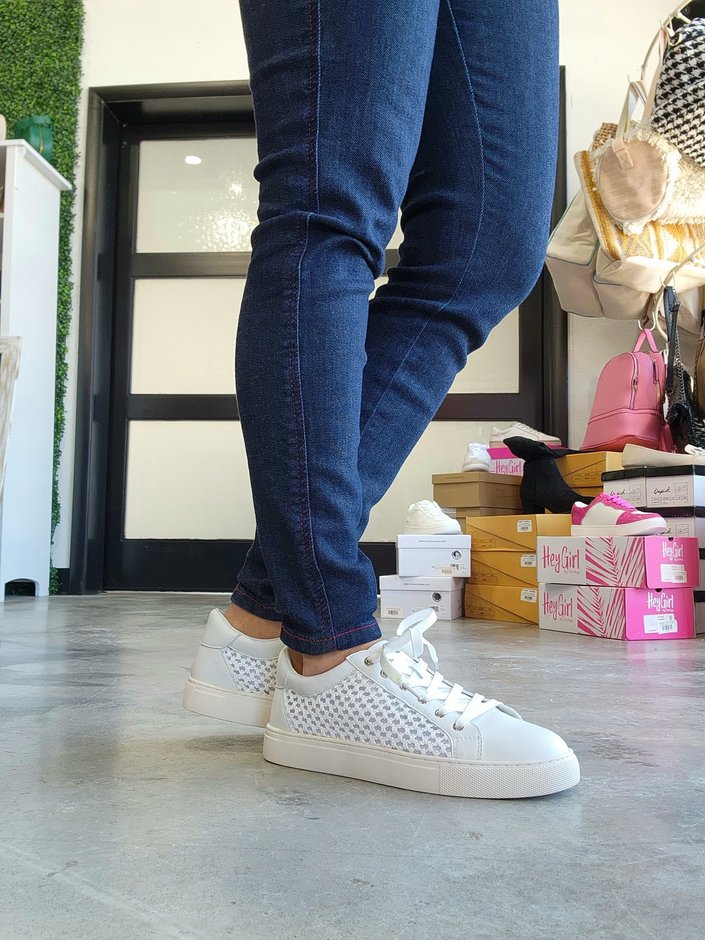 Corky's White Keep Scrolling Shoes