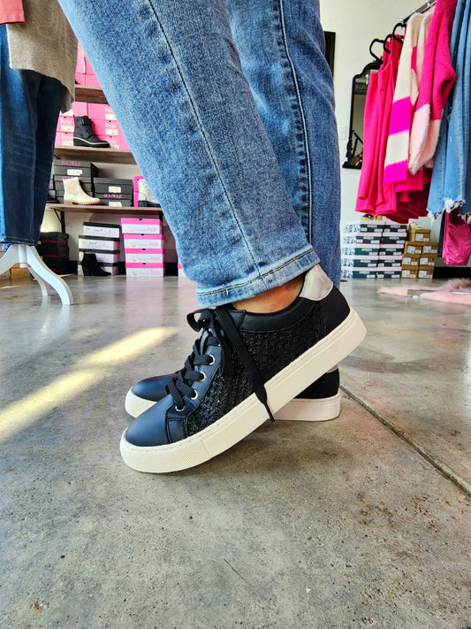 Corky's Black Keep Scrolling Shoes