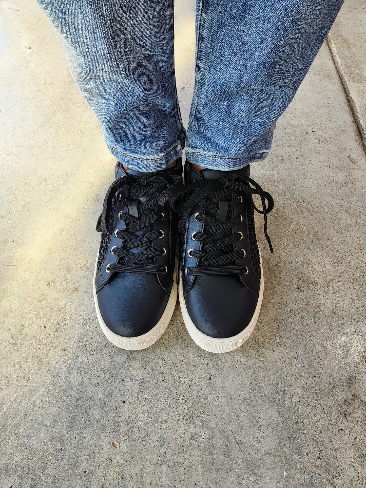 Corky's Black Keep Scrolling Shoes