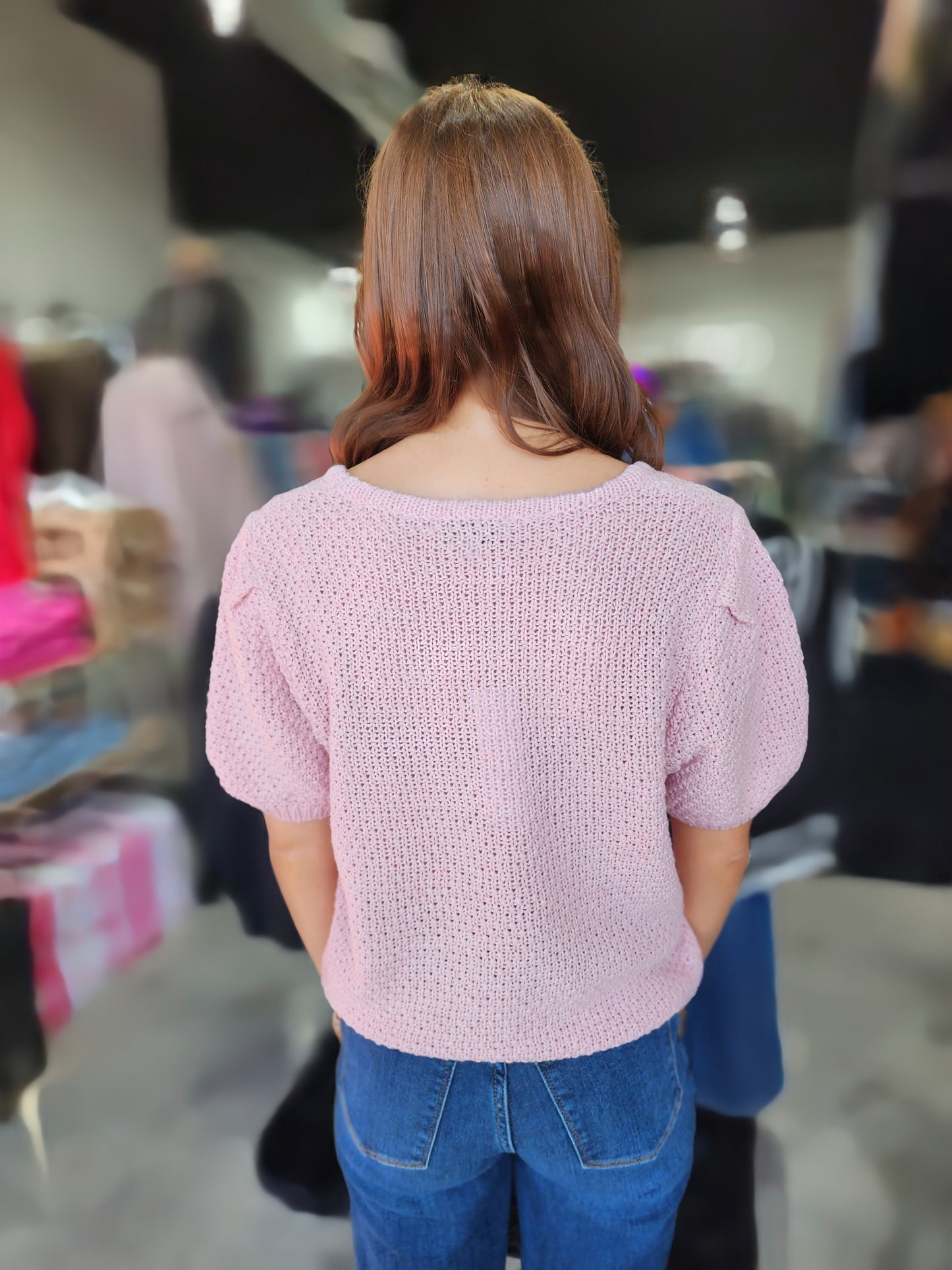 Perfect Pink Short Sleeve Sweater