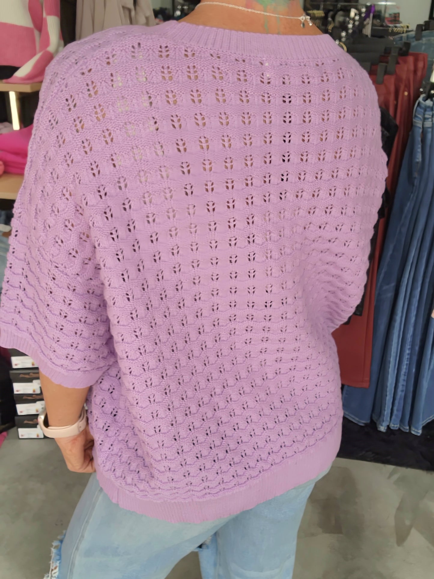 Lavender Dreams Short Sleeve Sweater