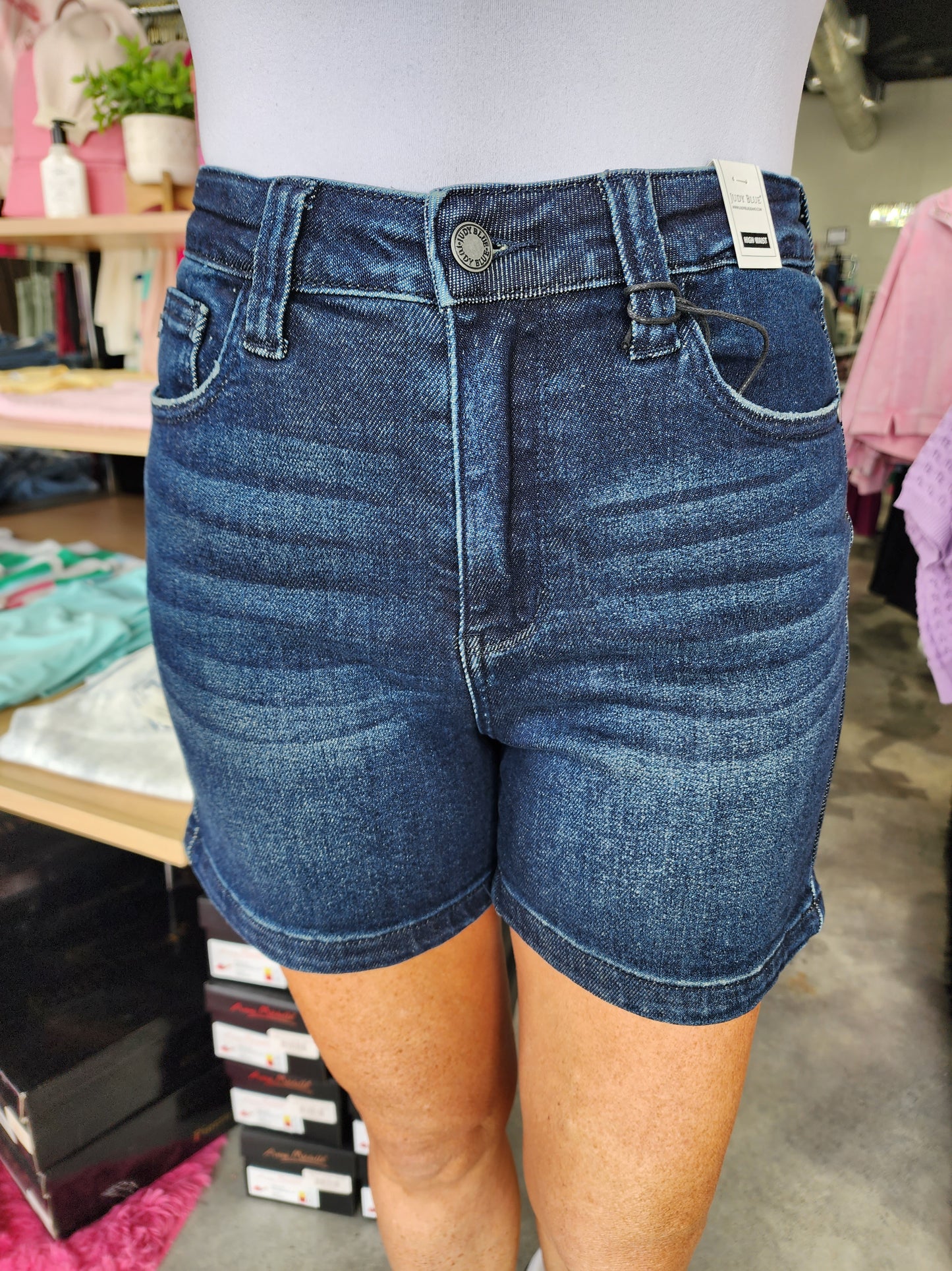 Judy Blue High Waist Back Flap Pocket Shorts