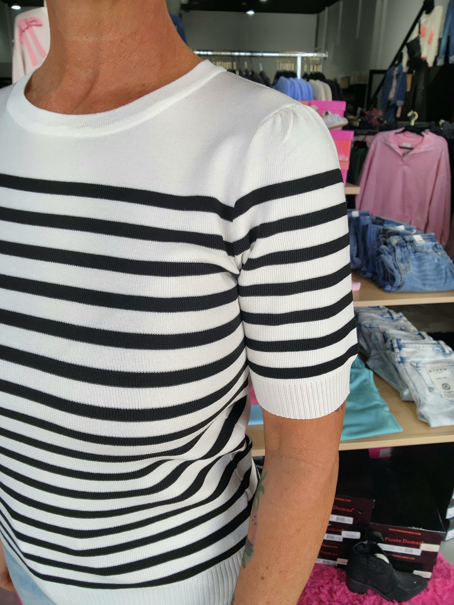 The City Lines Short Sleeve Sweater