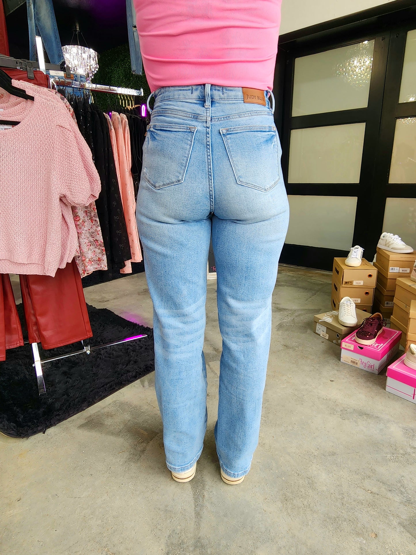 Judy Blue High Waist Rigid Magic Destroy 90's Straight Jeans