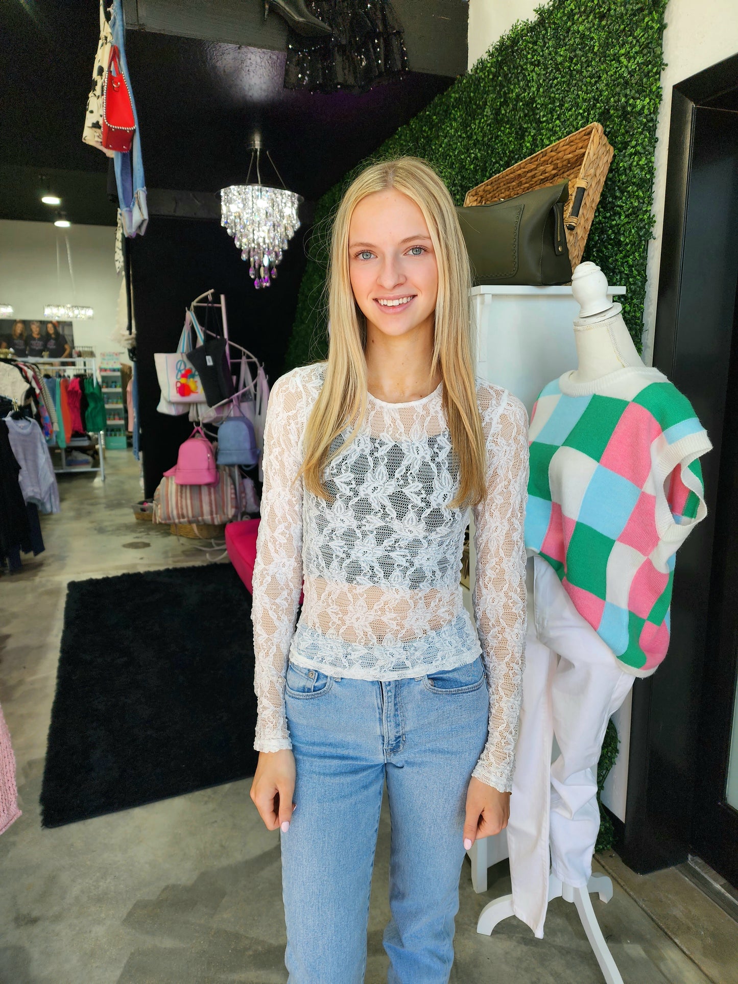 Floral Lace Long Sleeve Top