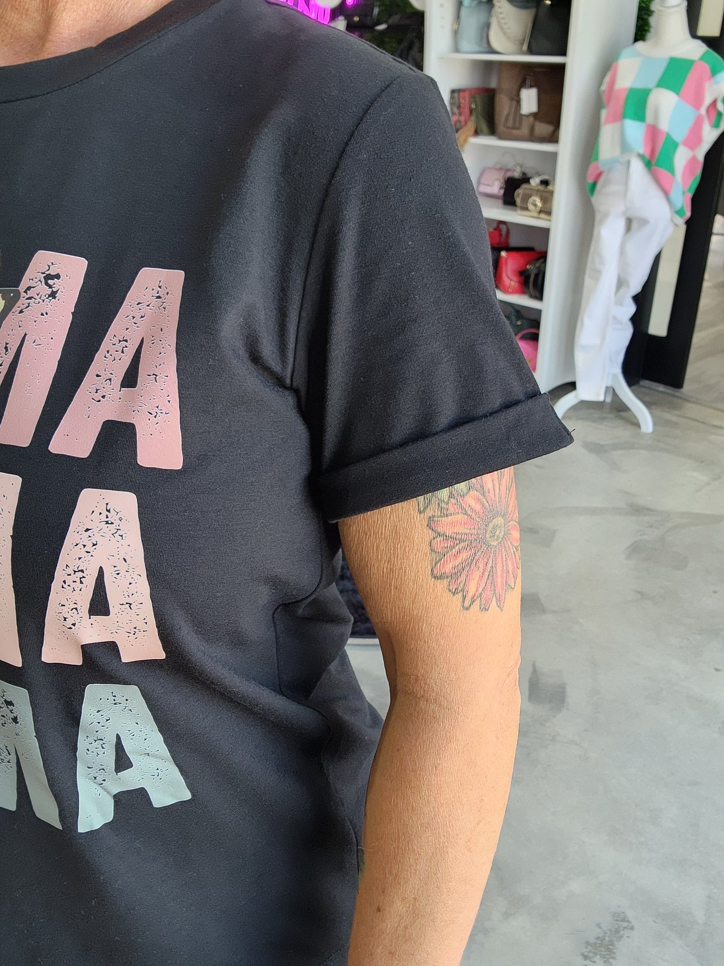 MAMA Leopard Bolt Graphic Tee