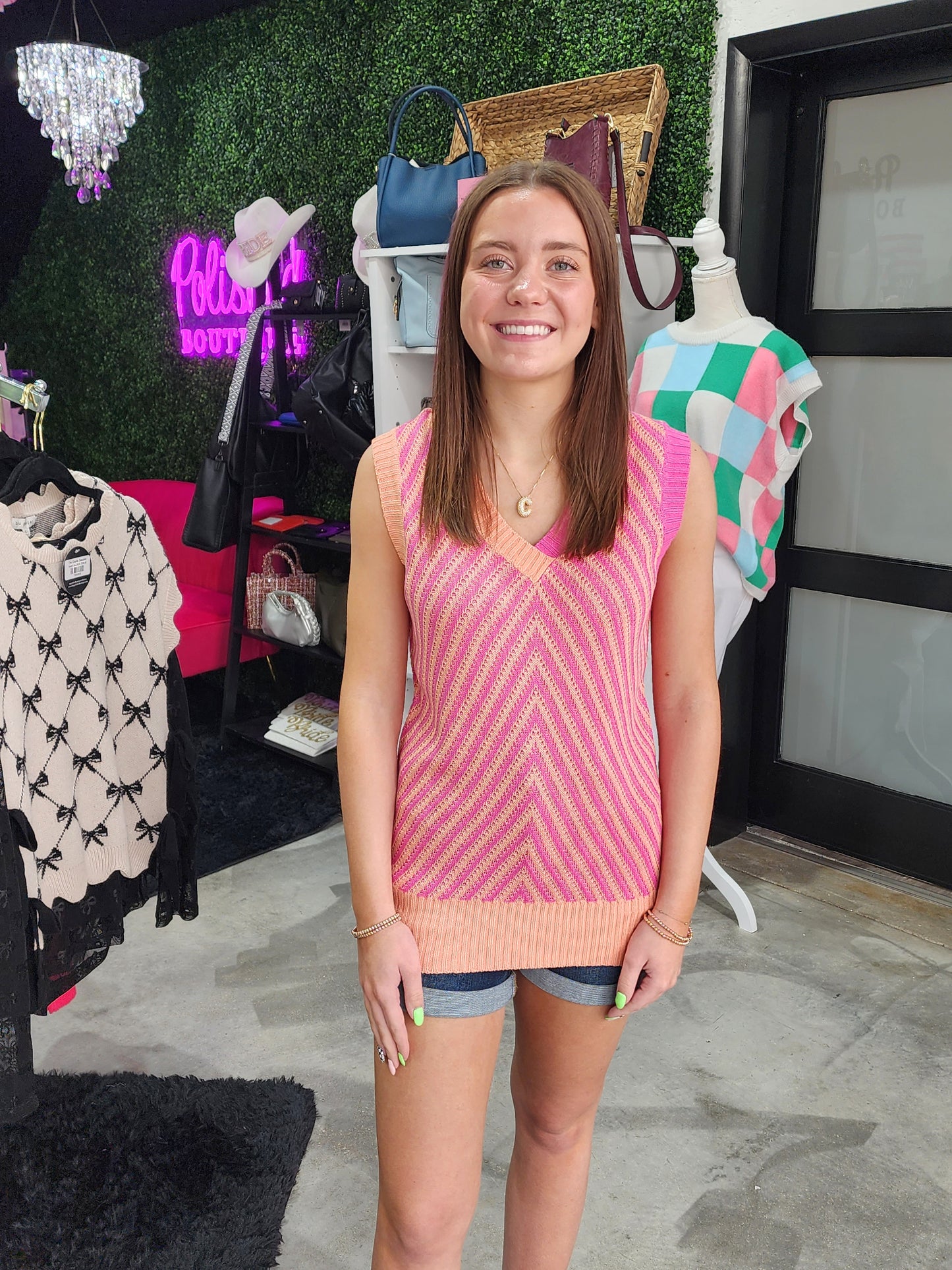 Sunkissed Chevron Sleeveless Top