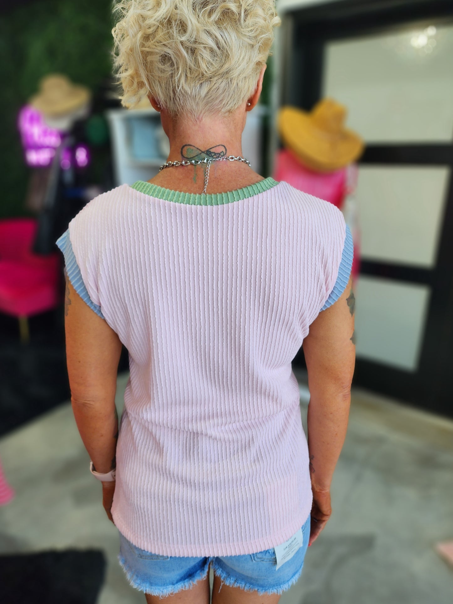 Pastel Prism Short Sleeve Top