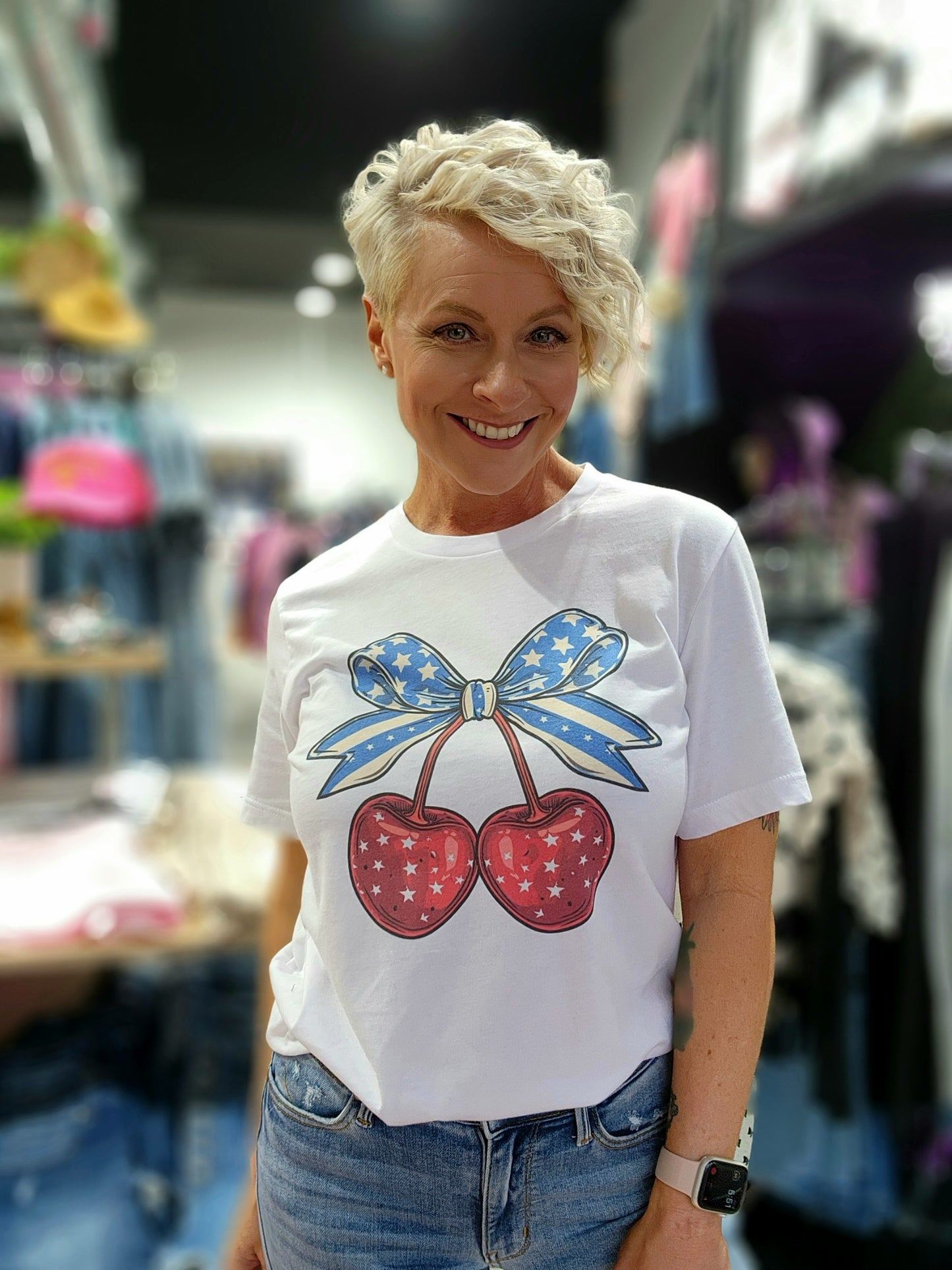 USA Cherry Bow Flag Tee