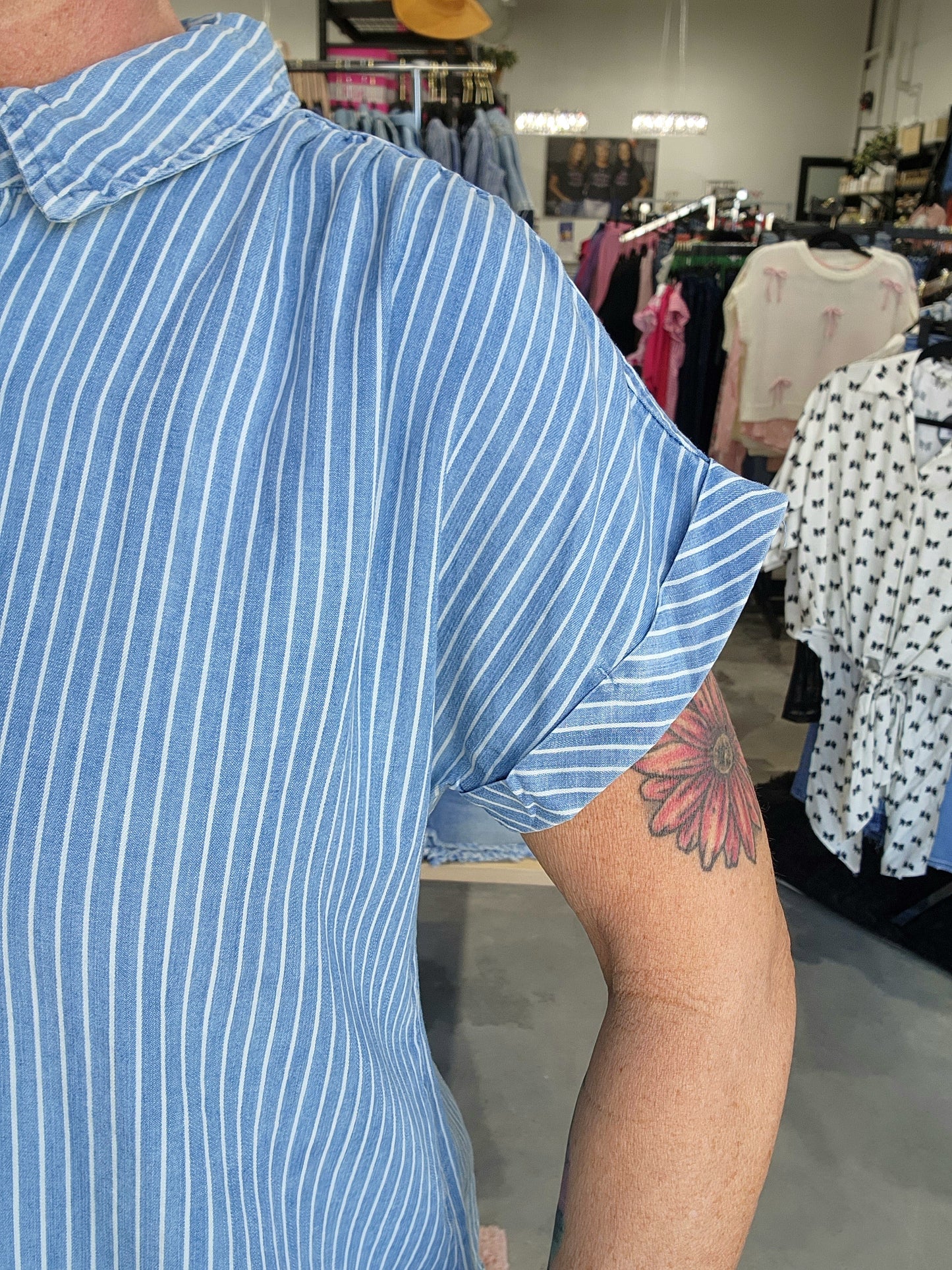 The Stripe Chambray Button Down